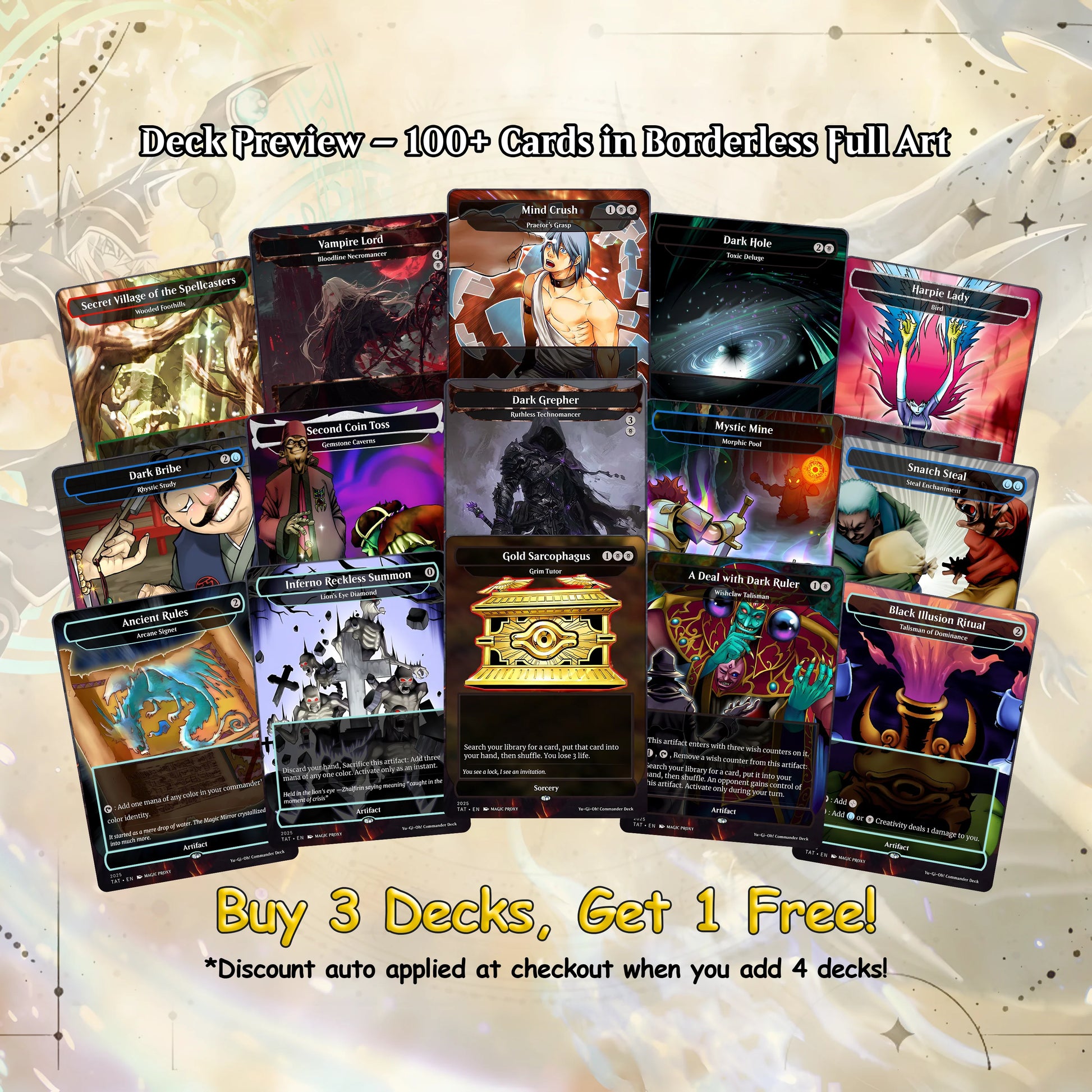 Yu-Gi-Oh! cEDH Deck - Yu-Gi-Oh Magic Commander - Magic Proxy Deck with 150+ Unique Cards - Custom Cards MTG Proxy for Ca