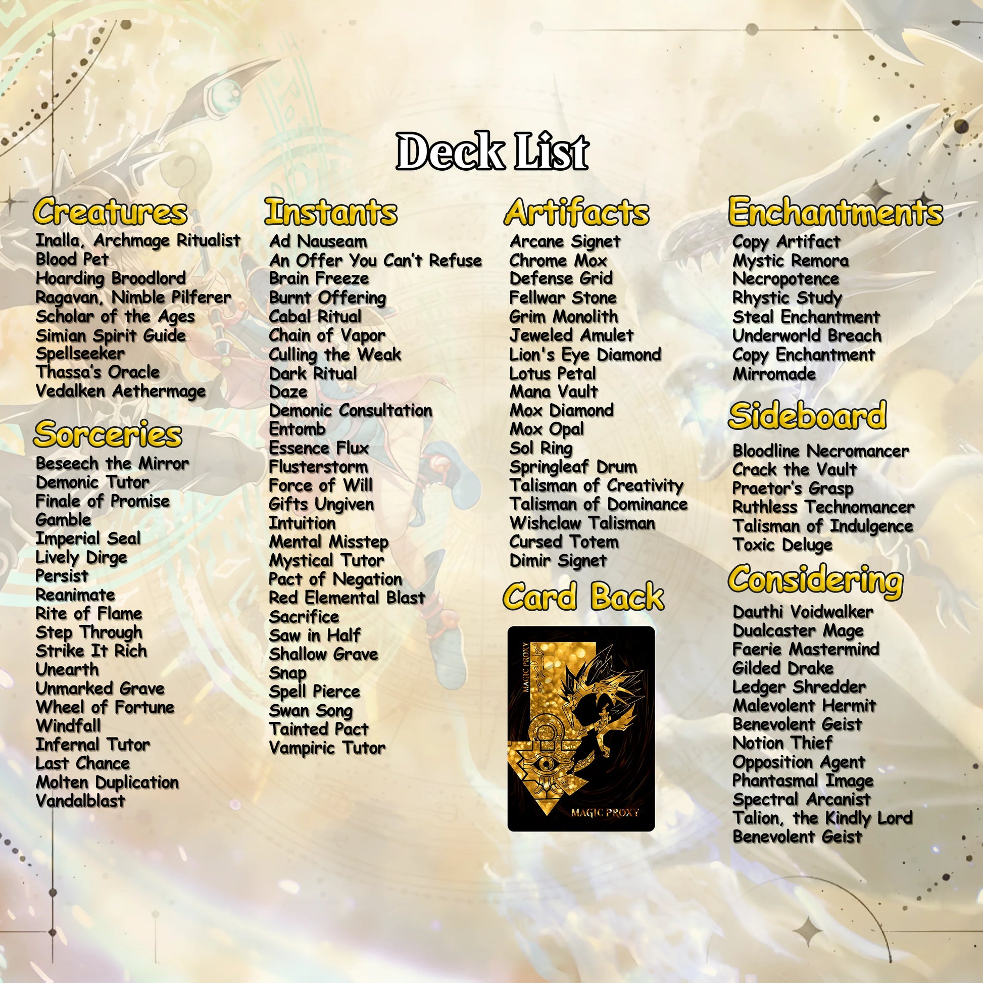 Yu-Gi-Oh! cEDH Deck - Yu-Gi-Oh Magic Commander - Magic Proxy Deck with 150+ Unique Cards - Custom Cards MTG Proxy for Ca