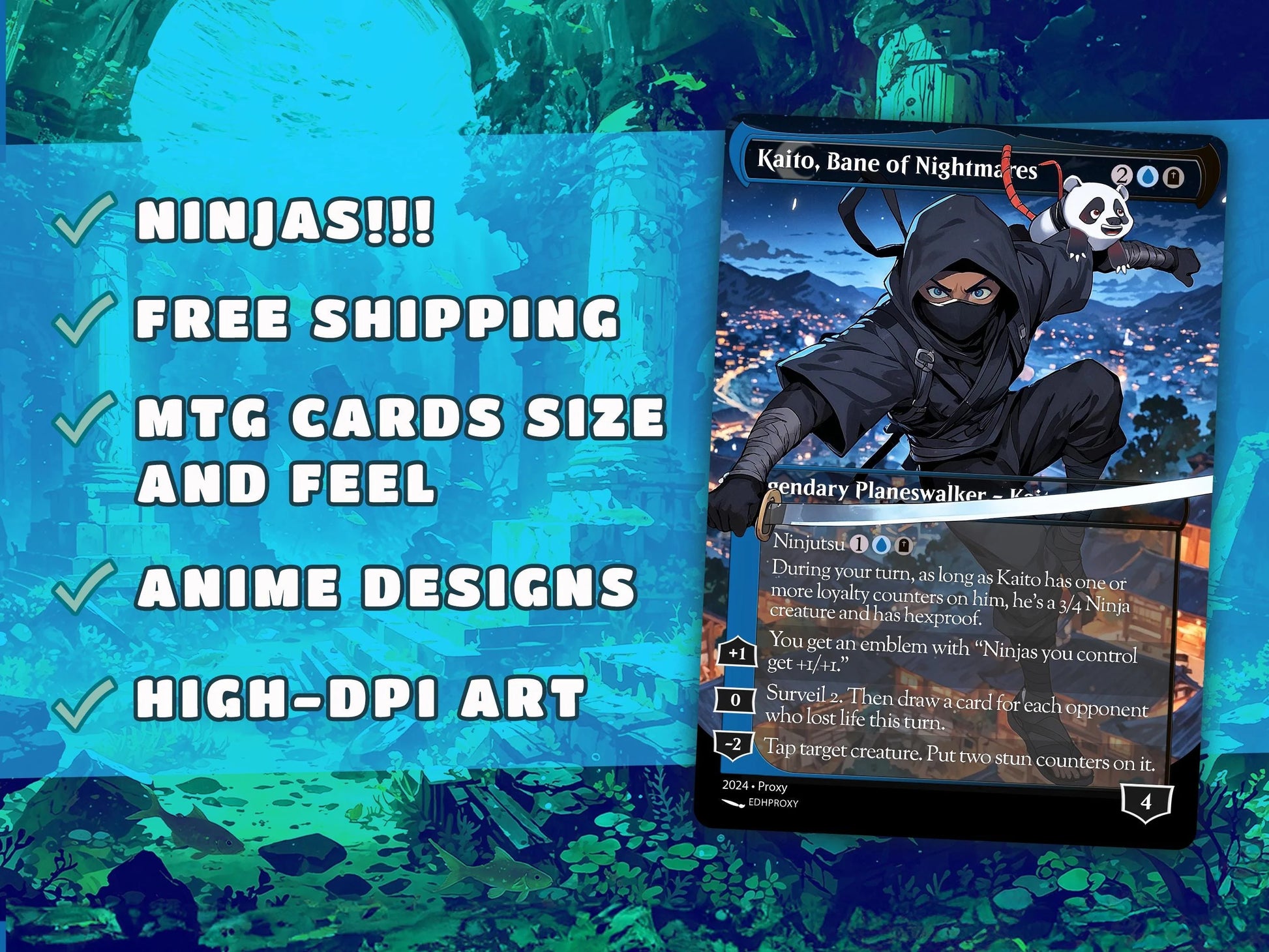 Yuriko Commander Deck Anime Style Custom MTG Cards Proxy EDH Premium High-Quality Ready to Play cEDH Beginner Friendly 1