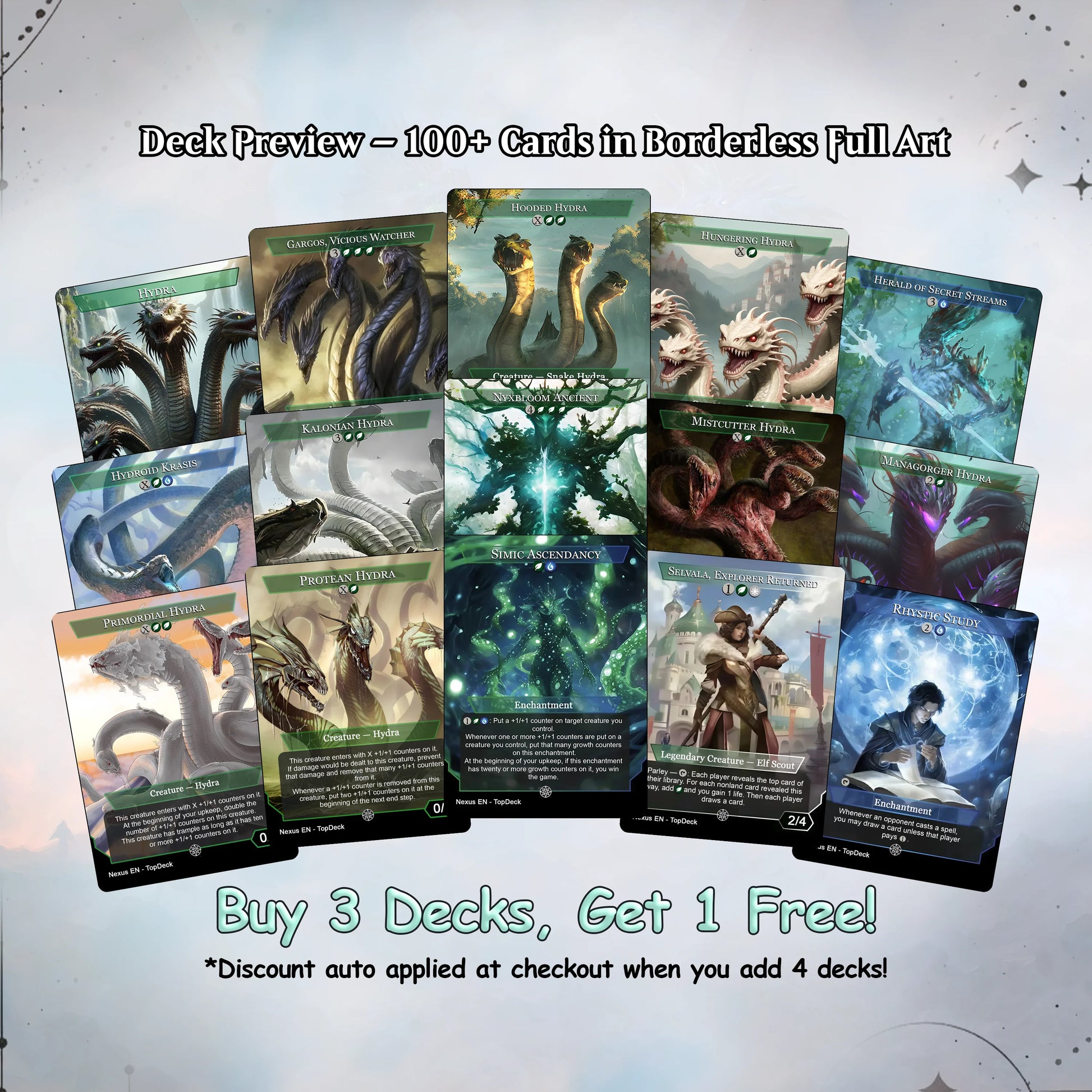 Zaxara Hydra - Commander EDH Deck - With Tokens - MTG Full Proxy Deck, Altered Cards cEDH